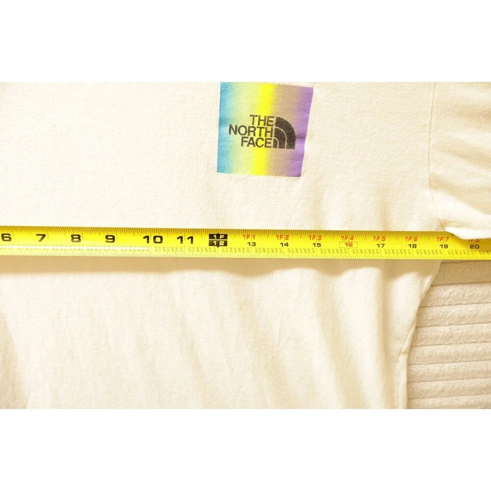 The North Face Mens Medium White Multicolor Long Sleeve Logo Graphic T Shirt